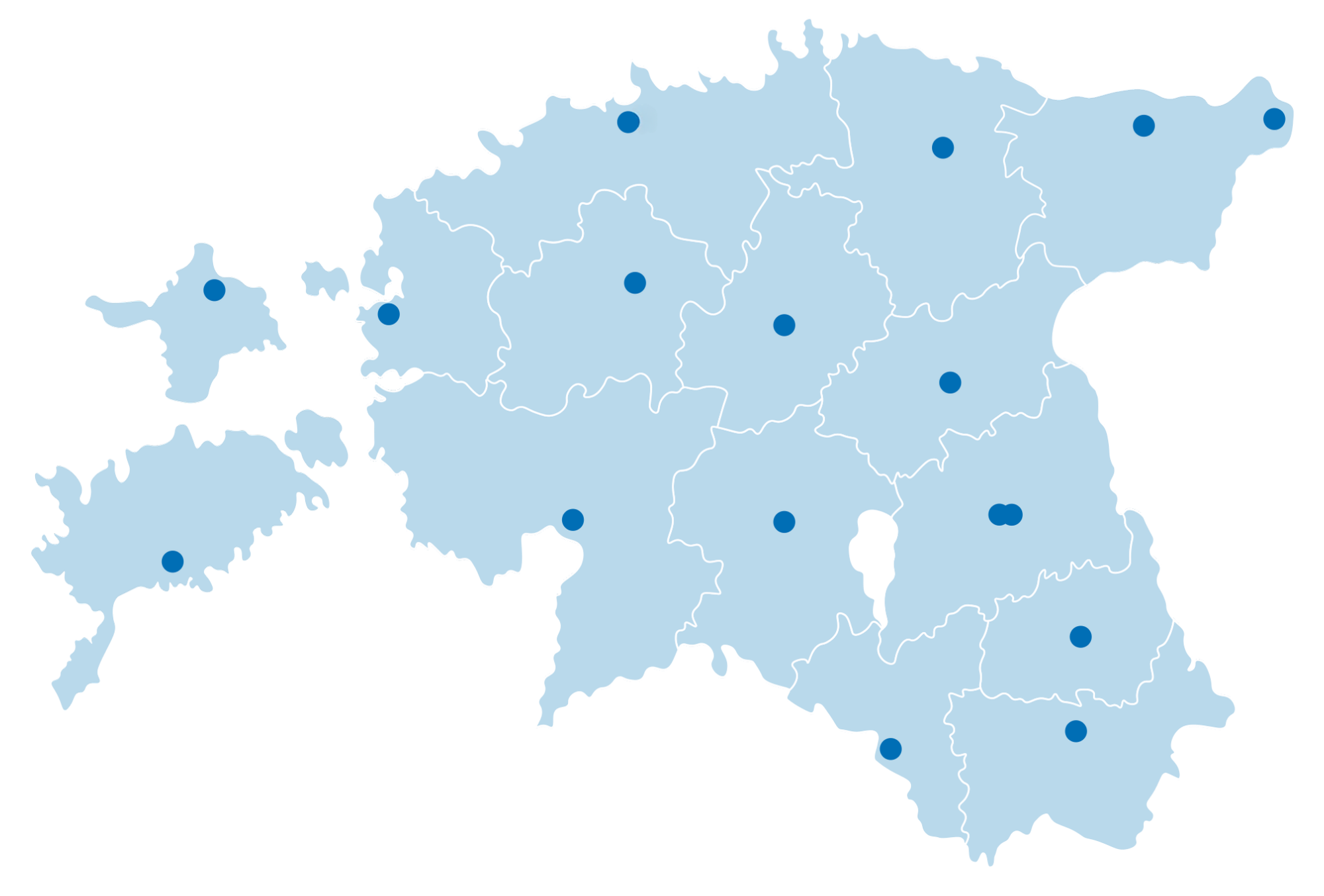 Harno kontorid Eesti kaardil